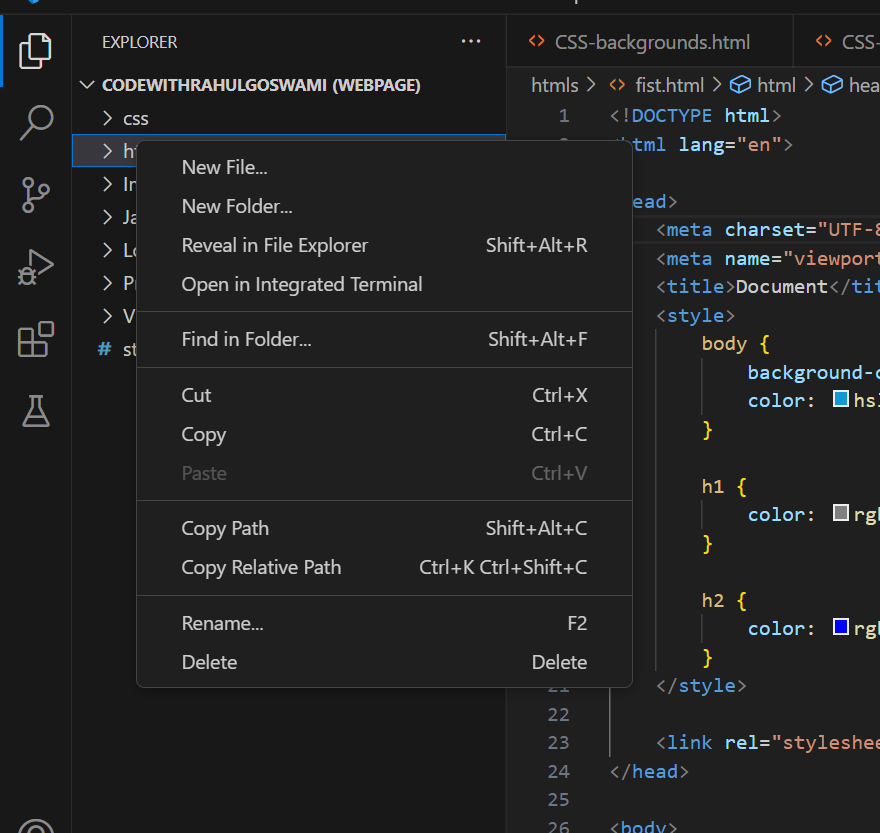 CSS_VS_Code_Copy_path