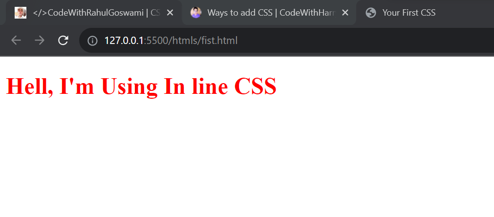 First Inline CSS